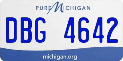 MI license plate DBG4642