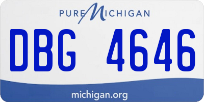 MI license plate DBG4646