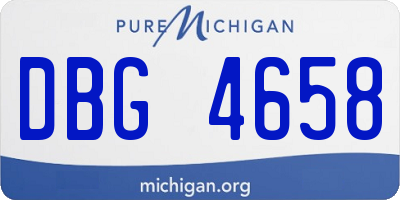 MI license plate DBG4658