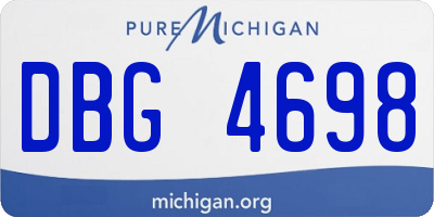 MI license plate DBG4698