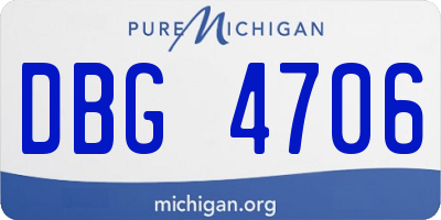 MI license plate DBG4706