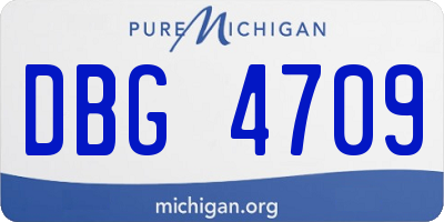 MI license plate DBG4709