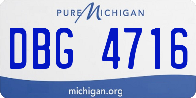 MI license plate DBG4716
