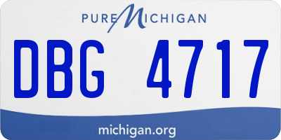 MI license plate DBG4717