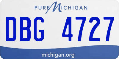 MI license plate DBG4727