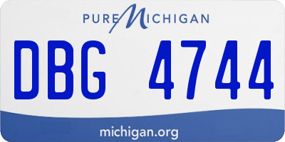 MI license plate DBG4744