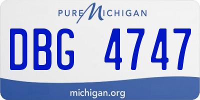 MI license plate DBG4747