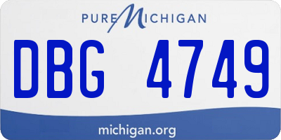 MI license plate DBG4749