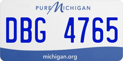 MI license plate DBG4765