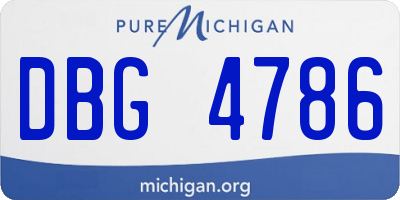 MI license plate DBG4786