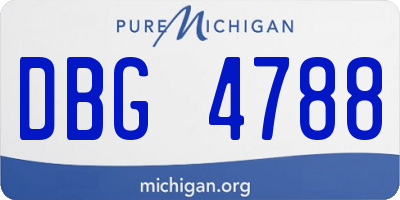 MI license plate DBG4788