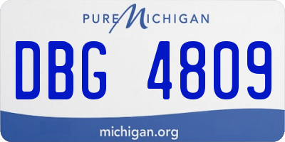 MI license plate DBG4809