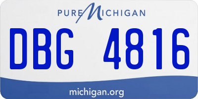 MI license plate DBG4816