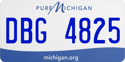 MI license plate DBG4825