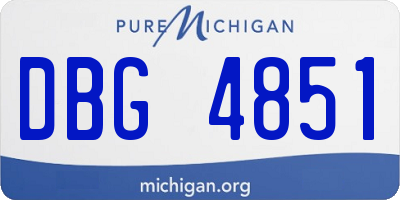 MI license plate DBG4851