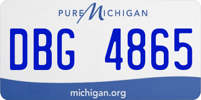MI license plate DBG4865