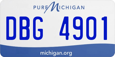 MI license plate DBG4901