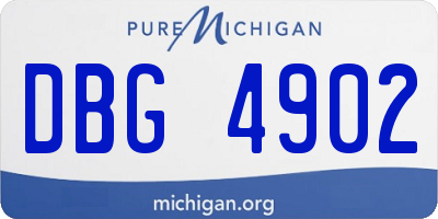 MI license plate DBG4902