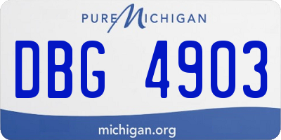 MI license plate DBG4903