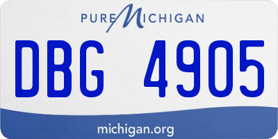 MI license plate DBG4905