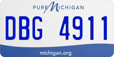MI license plate DBG4911
