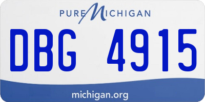 MI license plate DBG4915