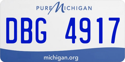 MI license plate DBG4917