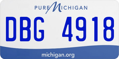 MI license plate DBG4918