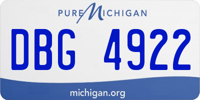 MI license plate DBG4922