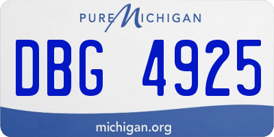 MI license plate DBG4925
