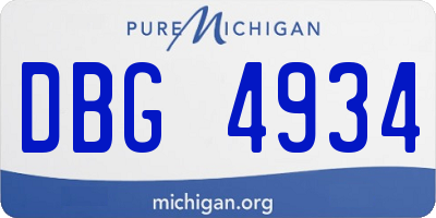 MI license plate DBG4934