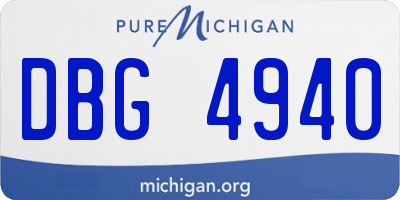 MI license plate DBG4940