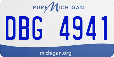 MI license plate DBG4941