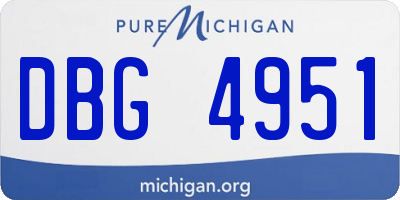 MI license plate DBG4951