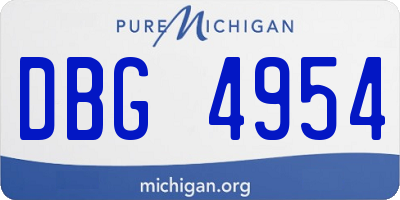 MI license plate DBG4954