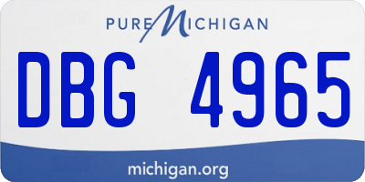 MI license plate DBG4965