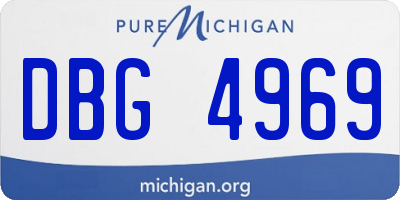MI license plate DBG4969