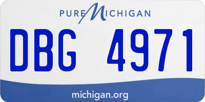 MI license plate DBG4971