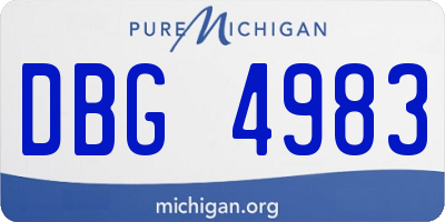 MI license plate DBG4983