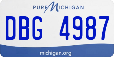 MI license plate DBG4987