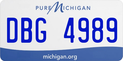 MI license plate DBG4989