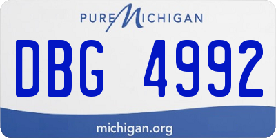 MI license plate DBG4992