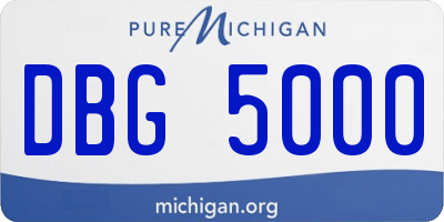 MI license plate DBG5000