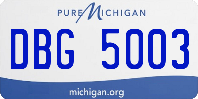 MI license plate DBG5003