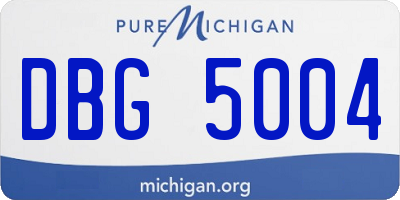 MI license plate DBG5004