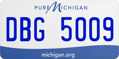 MI license plate DBG5009