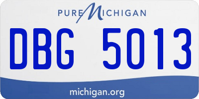 MI license plate DBG5013