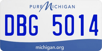 MI license plate DBG5014