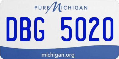 MI license plate DBG5020