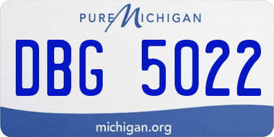 MI license plate DBG5022